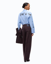 Barrel-fit trousers in slub canvas -  | Pinko