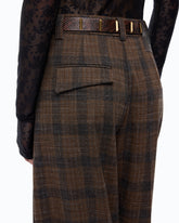 Barrel-Fit-Hose mit Mikro-Hahnentrittmuster - Multicolor Braun-Schwarz | Pinko