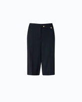 Bermuda shorts in stretch wool-blend fabric - Dark Blue | Pinko