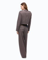 Cropped jacket with micro houndstooth motif -  | Pinko