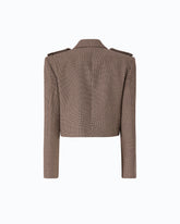 Cropped jacket with micro houndstooth motif -  | Pinko