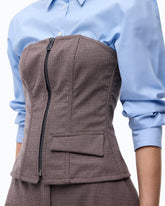 Bustier-Top mit Reißverschluss - Mehrfarbig Beige-Violett | Pinko