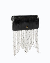 PINKO Galleria Love Bag Clutch small handbag in ayers leather with fringing -  | Pinko