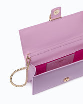 PINKO Galleria Love Bag One Flat medium hand-held clutch in leather and satin with chatons -  | Pinko