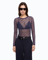 Stretch lace sweater with Love Birds logo motif -  | Pinko