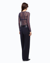 Stretch lace sweater with Love Birds logo motif -  | Pinko