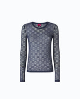 Stretch lace sweater with Love Birds logo motif -  | Pinko