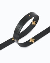 Leather belt with floral studs, 2 cm -  | Pinko