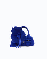 Nano Escape Bag in suede with flower - Dark Blue | Pinko