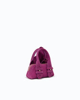 Nano Escape Bag aus Veloursleder mit Blume - Rosa | Pinko