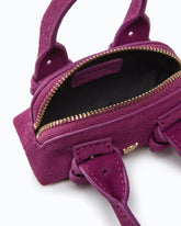 Nano Escape Bag aus Veloursleder mit Blume - Rosa | Pinko