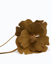 Belt with 15 cm suede flower - Brown | Pinko
