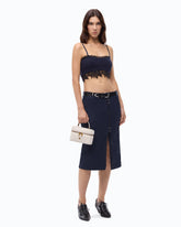 Knit bralette with lace - Dark Blue | Pinko
