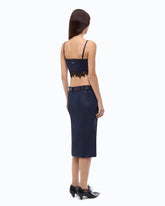 Knit bralette with lace - Dark Blue | Pinko