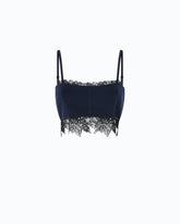 Knit bralette with lace - Dark Blue | Pinko
