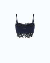 Knit bralette with lace - Dark Blue | Pinko