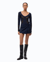 Wool cardigan with lace inserts -  | Pinko