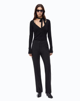 Wool sweater with lace and sash - Black | Pinko