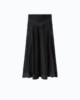 Flared lace midi skirt with inserts - Black | Pinko