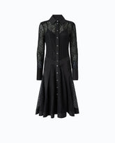 Lace midi shirt dress with inserts - Black | Pinko