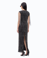 Long dress with crystals and sequins - Black | Pinko