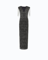 Long dress with crystals and sequins - Black | Pinko