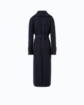 Fully rhinestoned long wool coat -  | Pinko