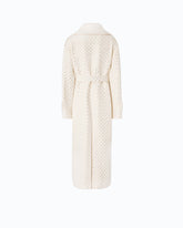 Fully rhinestoned long wool coat - Grey | Pinko