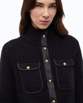 Ribbed cardigan with pockets - Black | Pinko