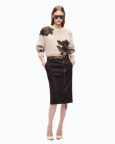 Nubuck leather-effect pencil skirt -  | Pinko