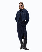Cropped nubuck leather-effect jacket -  | Pinko
