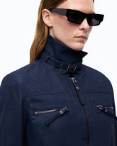 Cropped nubuck leather-effect jacket -  | Pinko