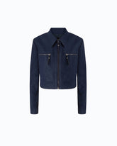 Cropped nubuck leather-effect jacket -  | Pinko