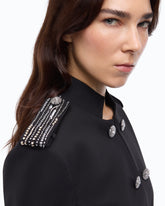 Riding-style mini jacket with jewel details - Black | Pinko