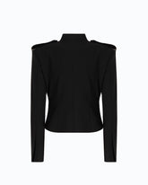 Riding-style mini jacket with jewel details - Black | Pinko