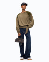 Sweatshirt aus Baumwolle mit Strasssteinen an den Schultern -  | Pinko