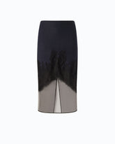 Pencil skirt with lace - Blue | Pinko