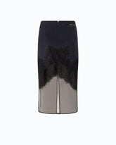 Pencil skirt with lace - Blue | Pinko