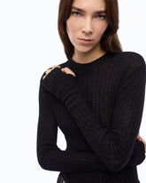 Lightweight ribbed sweater - Black | Pinko