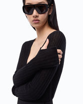 Ribbed cardigan with buttons - Black | Pinko