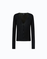 Ribbed cardigan with buttons - Black | Pinko