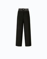 Palazzo trousers with jewel waist - Black | Pinko