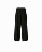 Palazzo trousers with jewel waist - Black | Pinko