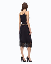 Midikleid mit Details aus Spitze - Dunkelblau | Pinko