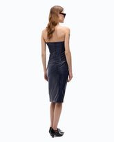 Pencil skirt with crocodile print - Blue | Pinko