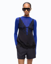 Slip-Top mit Spitze - Dunkelblau | Pinko