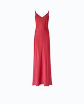 Long slip dress in satin - Red | Pinko