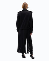 Coat in wool-blend cloth with fringing -  | Pinko