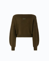 Cropped wool sweater with balloon sleeves -  | Pinko
