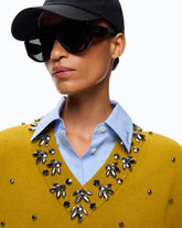 Pullover aus Wolle und Kaschmir mit Schmuckapplikationen -  | Pinko
